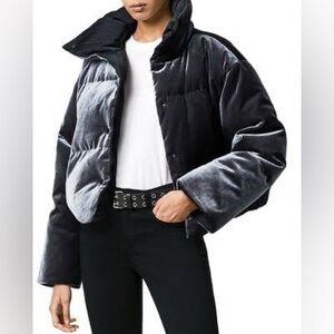 AllSaints reversible Velvet Puffer Jacket